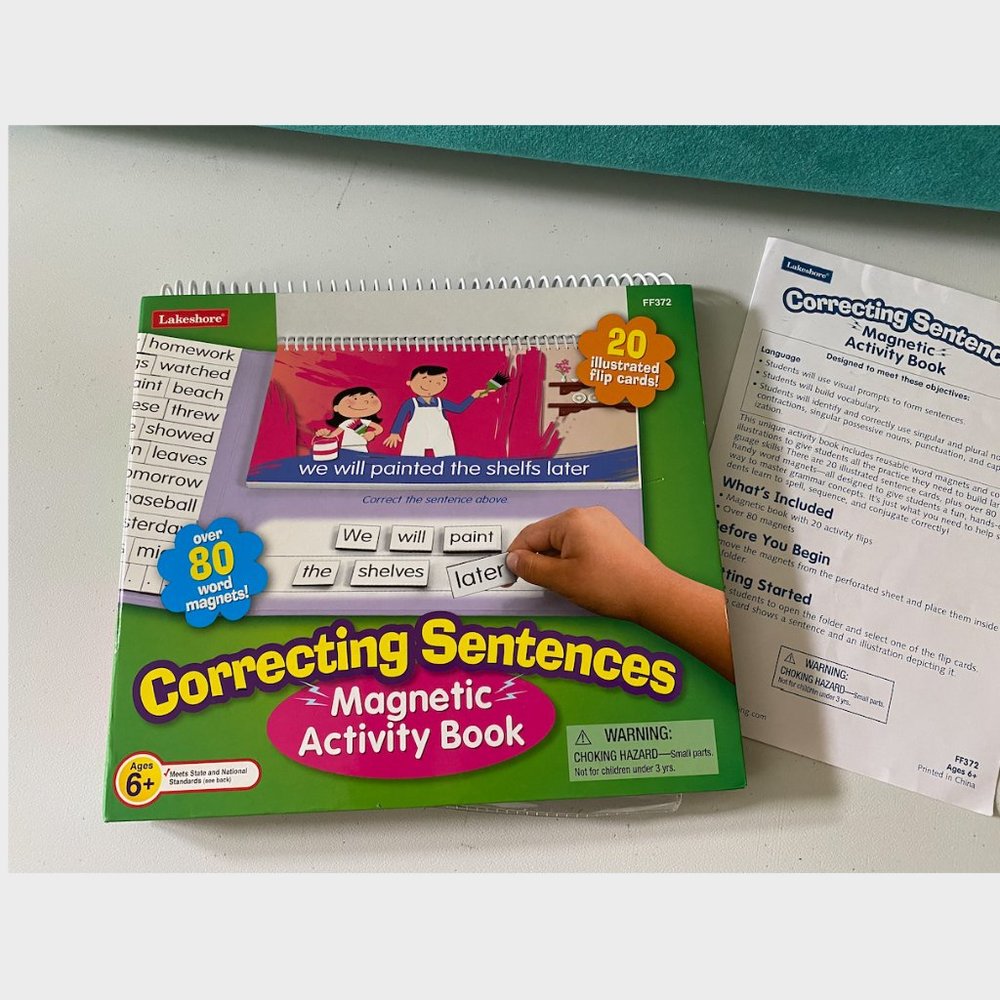 CORRECTING SENTENCES - MAGNETIC ACTIVITY BOOK - Ages 6+ Lakeshore